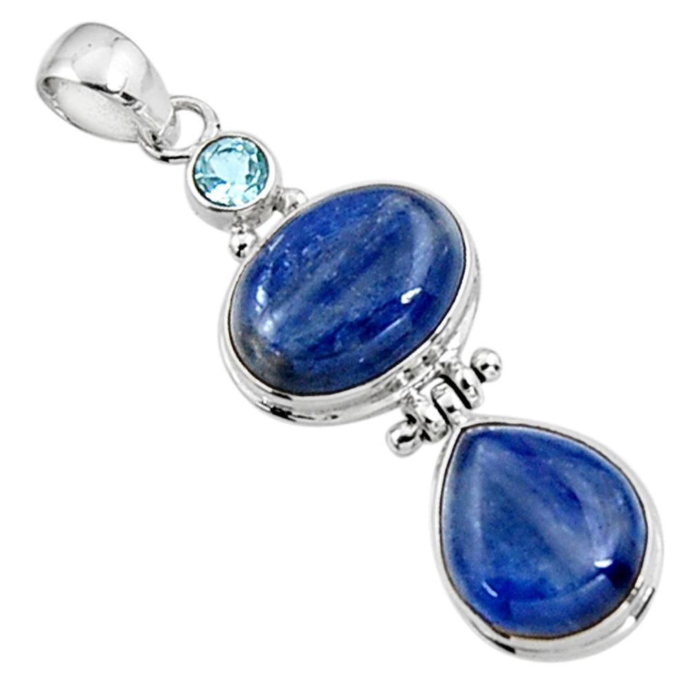 25.60cts natural blue kyanite topaz 925 sterling silver pendant jewelry p94419