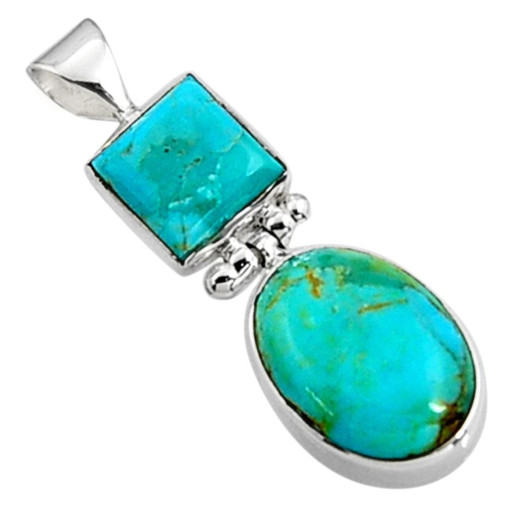 12.55cts blue arizona mohave turquoise 925 sterling silver pendant p94434
