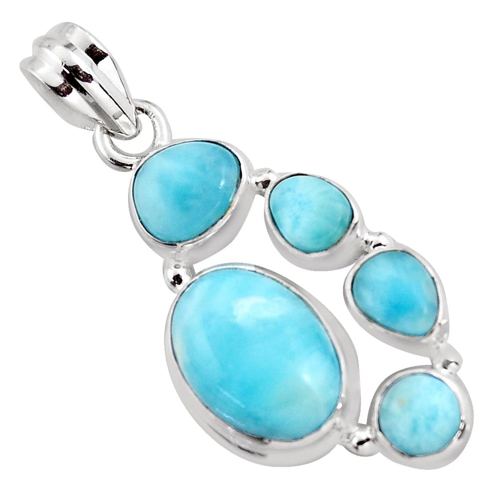 12.65cts natural blue larimar 925 sterling silver pendant jewelry p96143