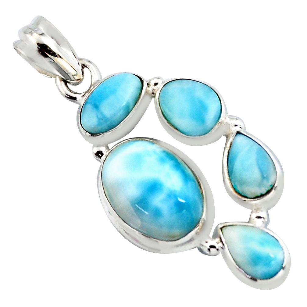 13.34cts natural blue larimar 925 sterling silver pendant jewelry p96145