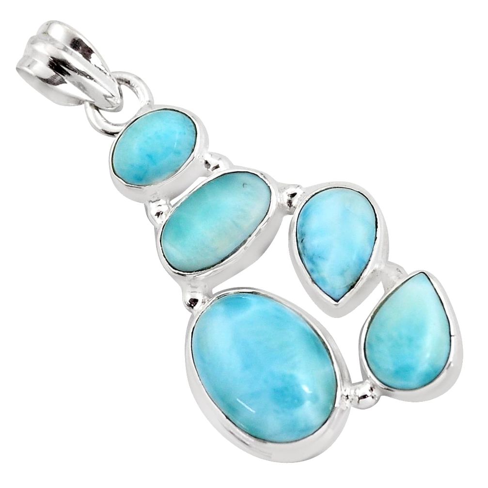 13.82cts natural blue larimar 925 sterling silver pendant jewelry p96149