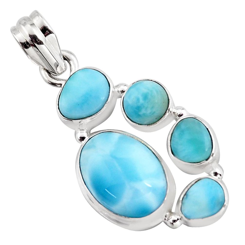 12.64cts natural blue larimar 925 sterling silver pendant jewelry p96150