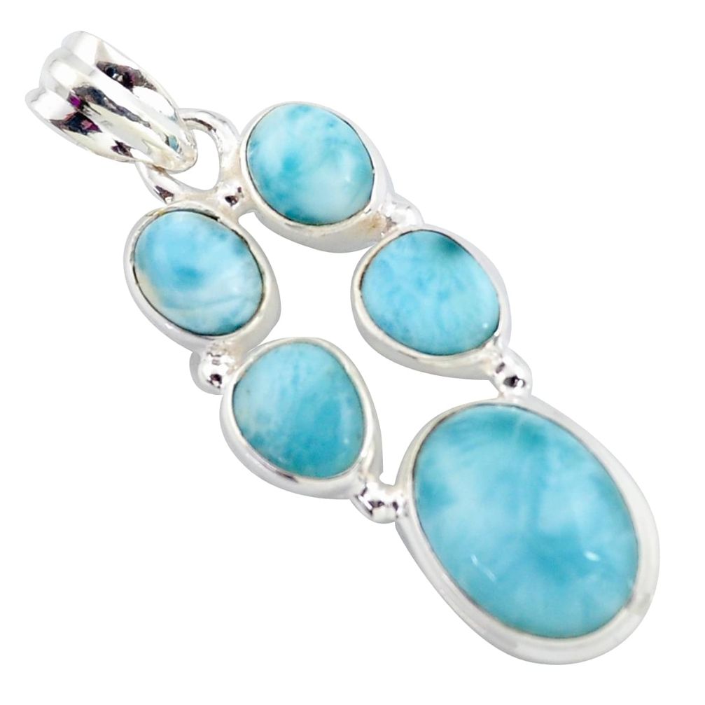 13.46cts natural blue larimar 925 sterling silver pendant jewelry p96152