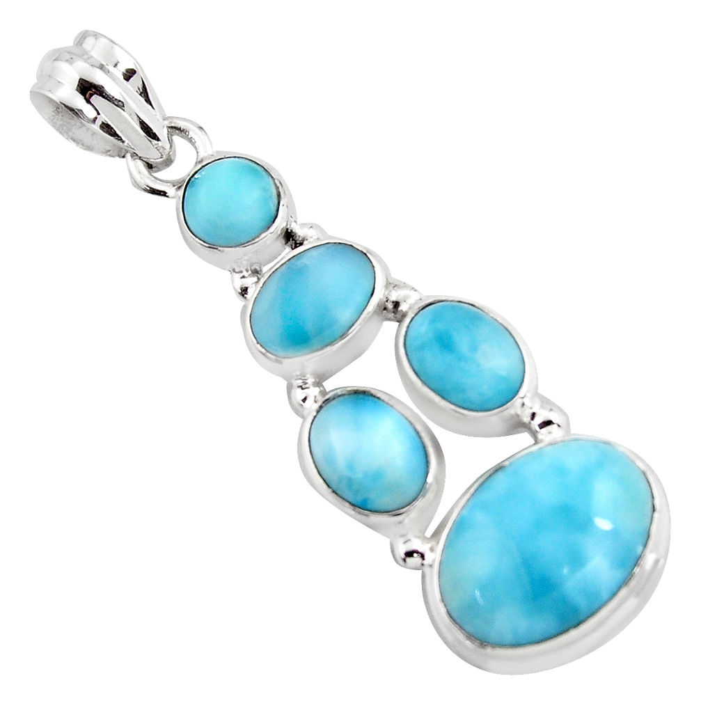 13.46cts natural blue larimar 925 sterling silver pendant jewelry p96153