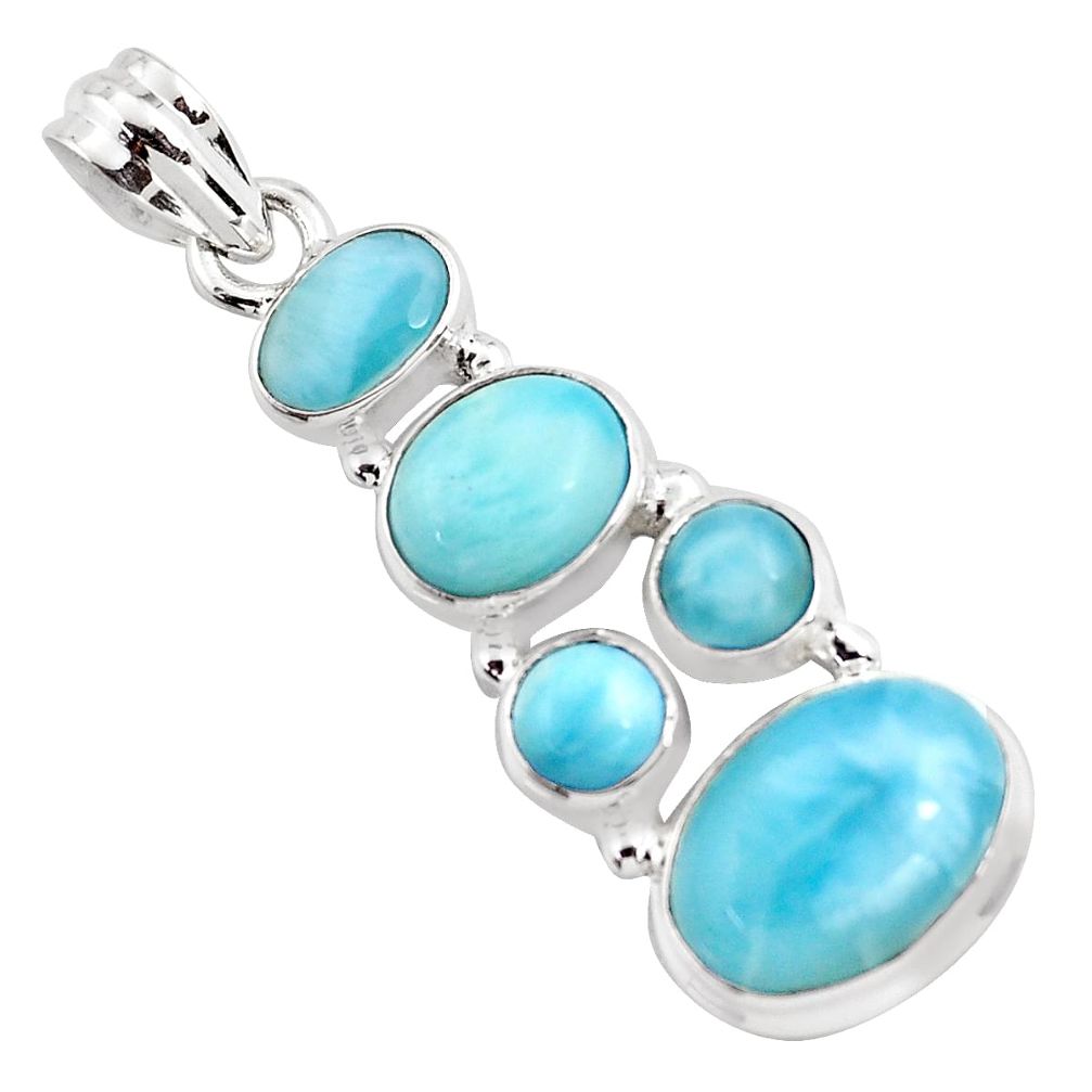 14.20cts natural blue larimar 925 sterling silver pendant jewelry p96163