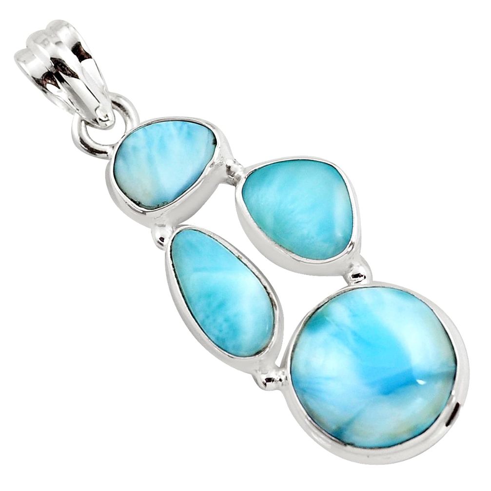 14.84cts natural blue larimar 925 sterling silver pendant jewelry p96165