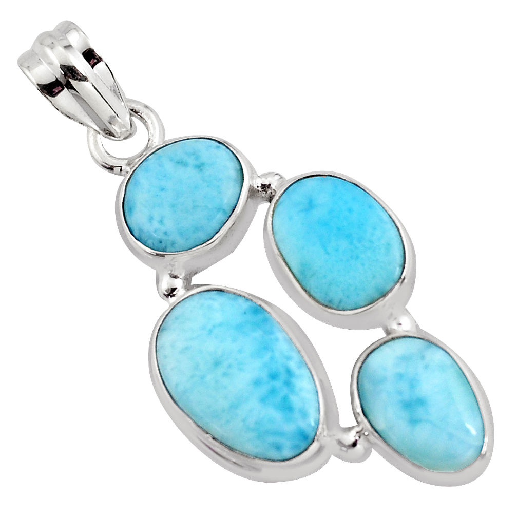 11.93cts natural blue larimar 925 sterling silver pendant jewelry p96172