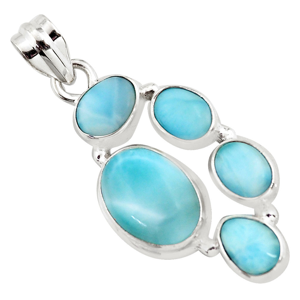 13.46cts natural blue larimar 925 sterling silver pendant jewelry p96173