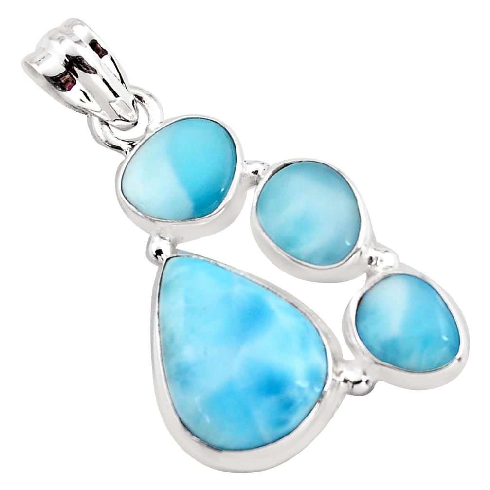 15.64cts natural blue larimar 925 sterling silver pendant jewelry p96177