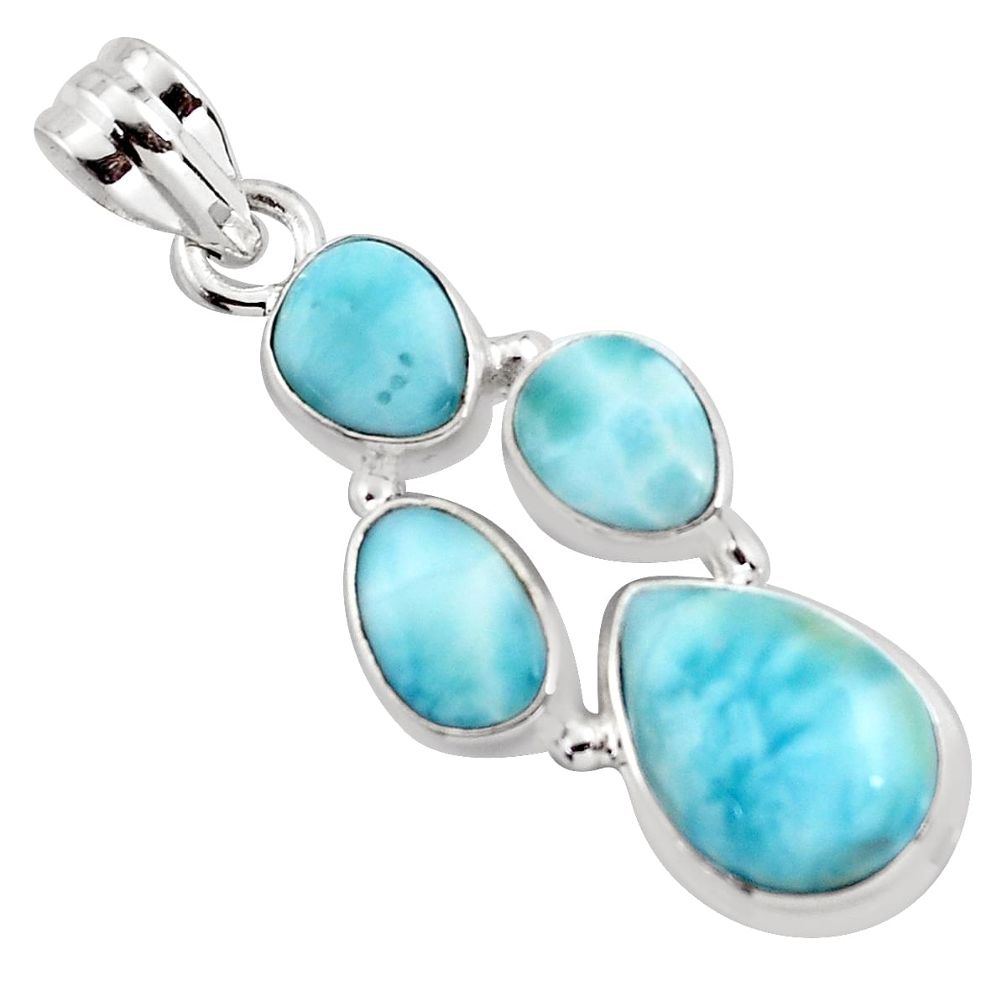 11.68cts natural blue larimar 925 sterling silver pendant jewelry p96183