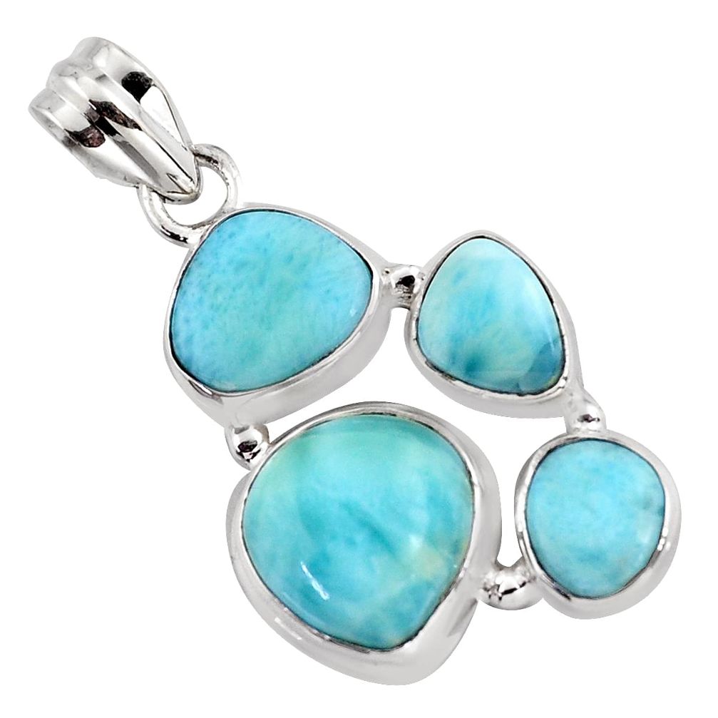 11.95cts natural blue larimar 925 sterling silver pendant jewelry p96185