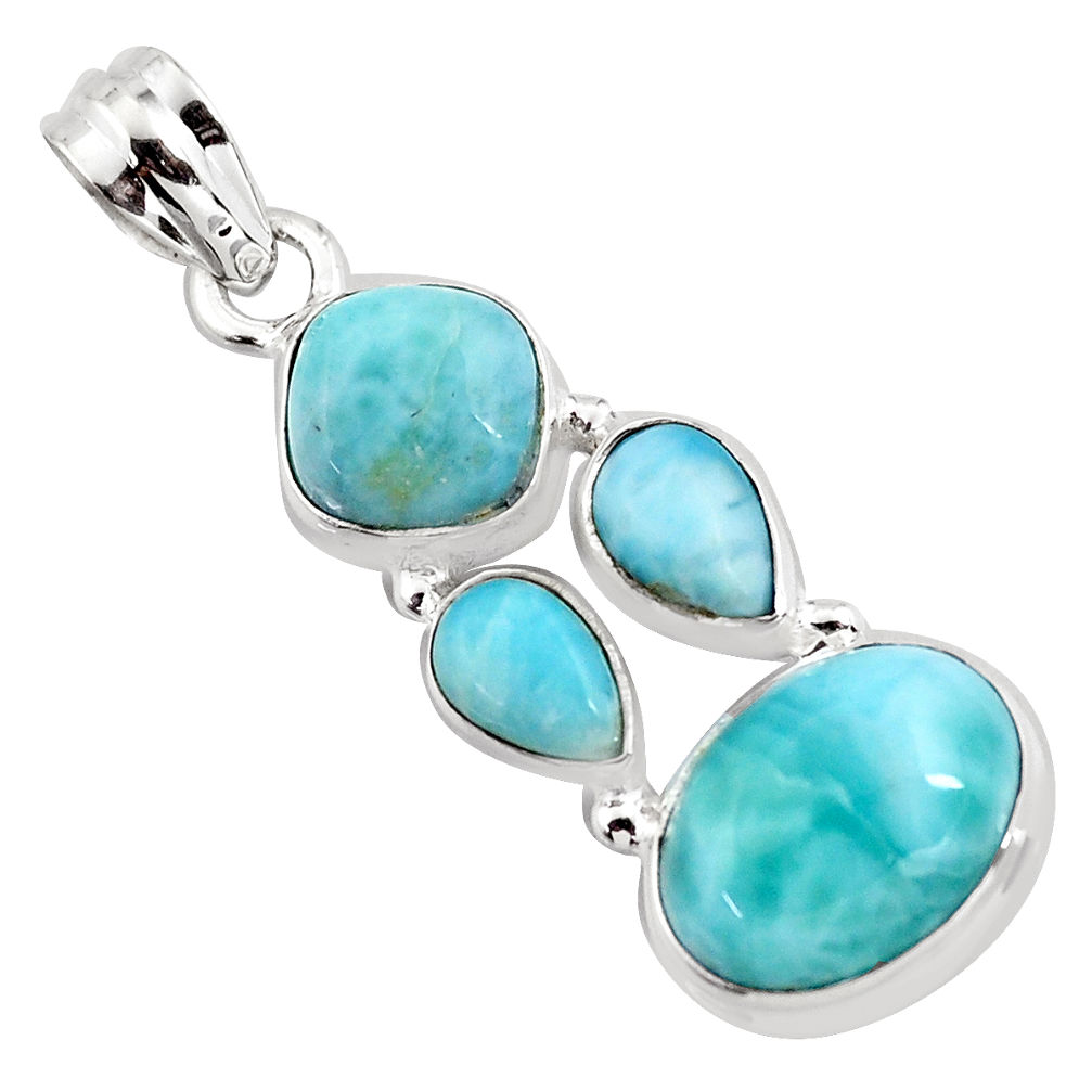 11.93cts natural blue larimar 925 sterling silver pendant jewelry p96189