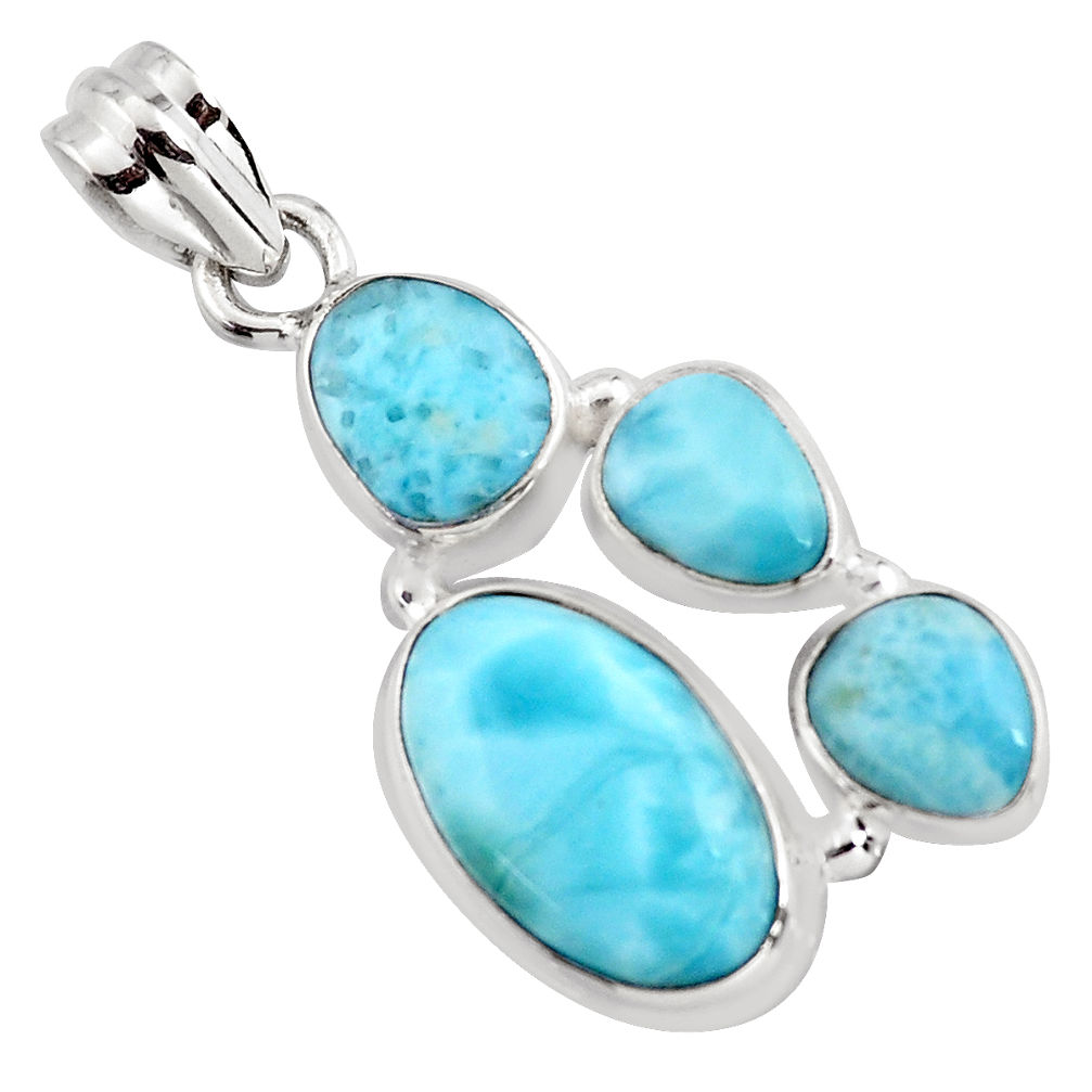 12.31cts natural blue larimar 925 sterling silver pendant jewelry p96193