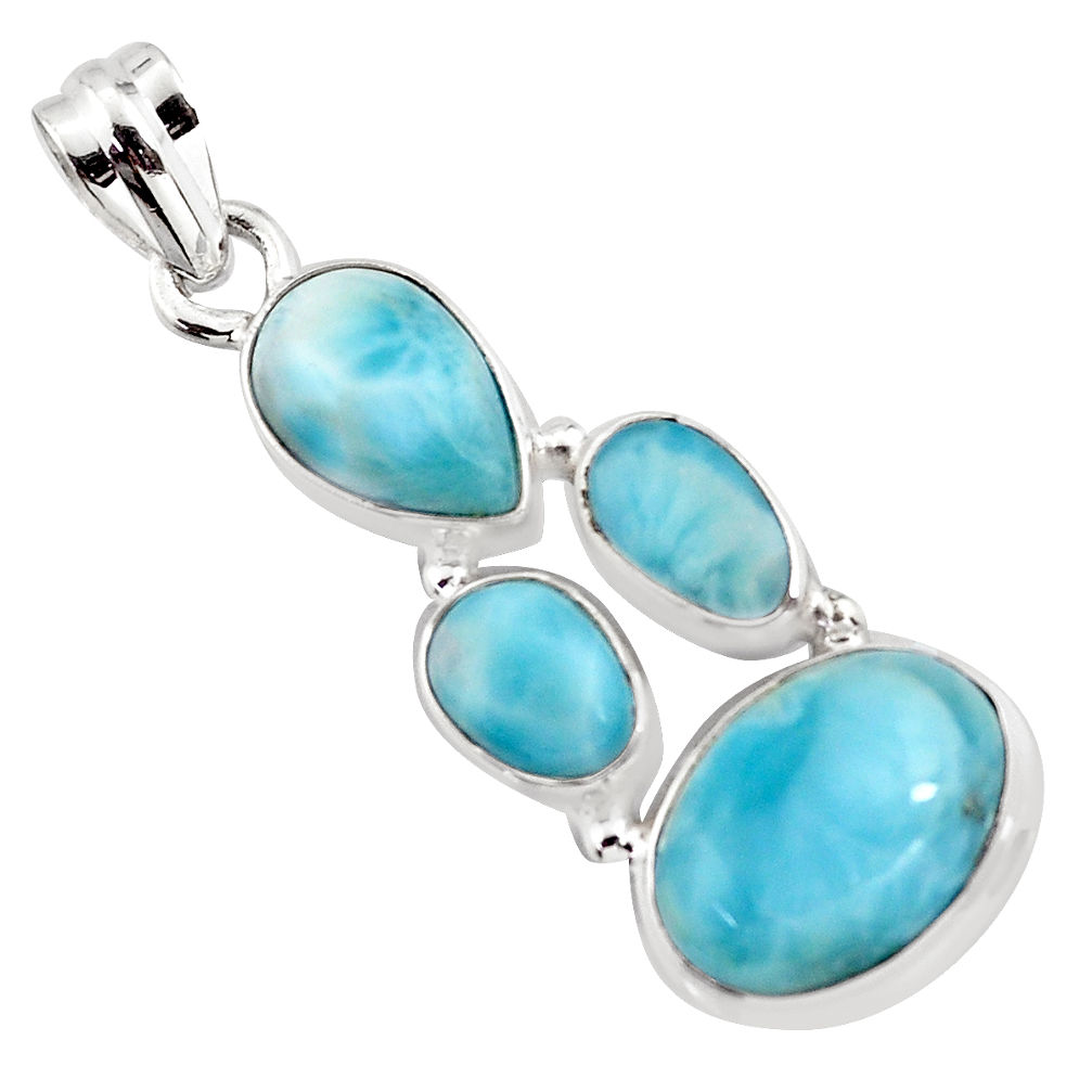 12.34cts natural blue larimar 925 sterling silver pendant jewelry p96198