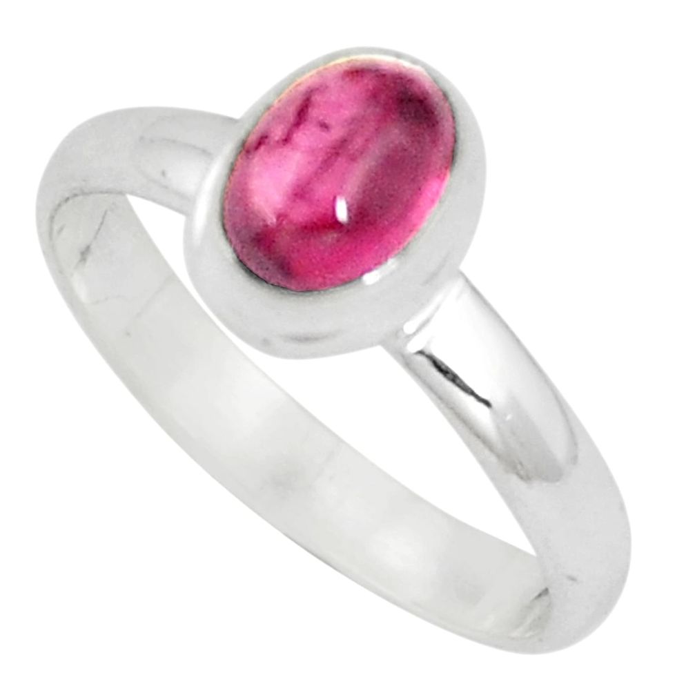 925 silver 1.36cts natural pink tourmaline solitaire ring jewelry size 6 p10638
