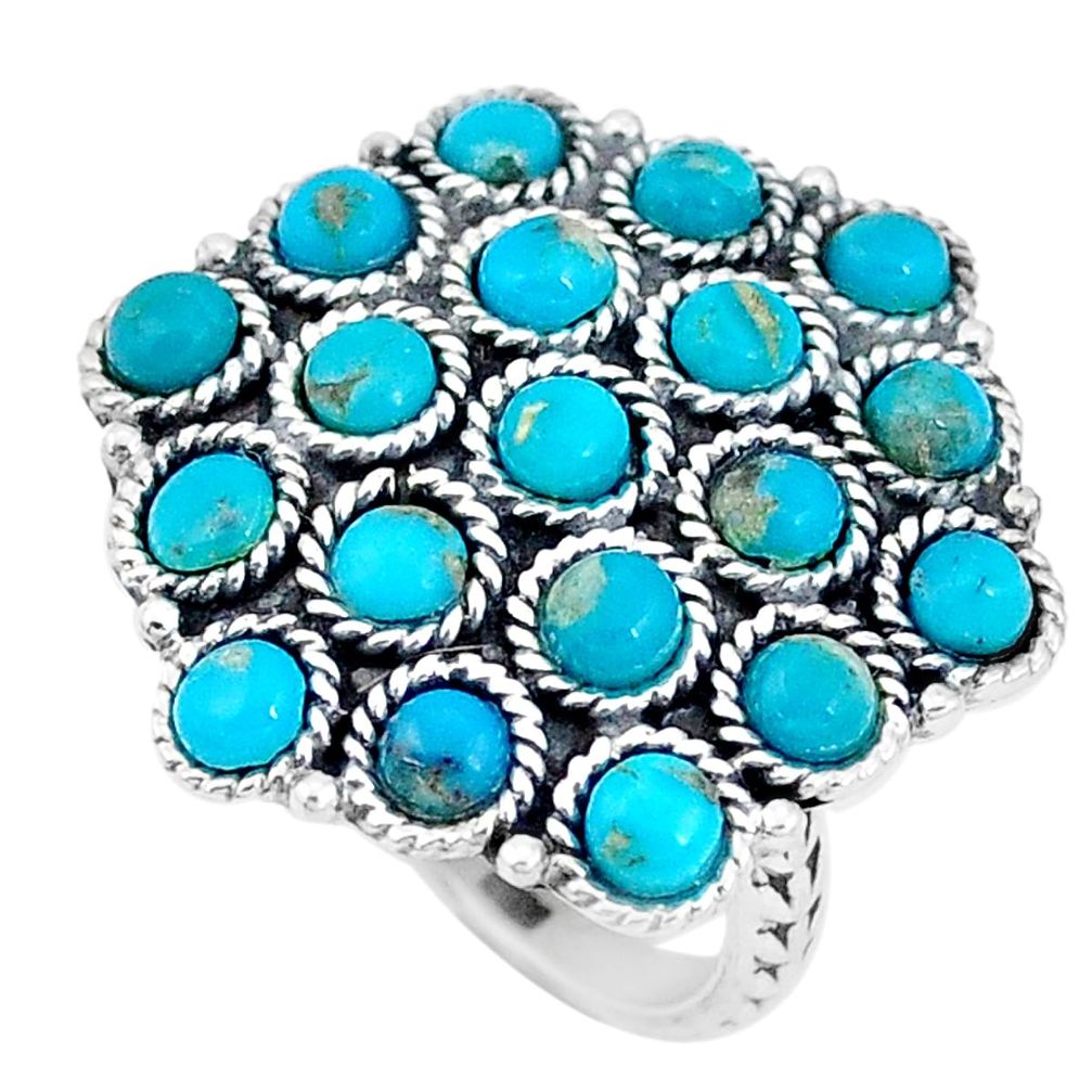 5.82cts green arizona mohave turquoise 925 sterling silver ring size 6 p10885