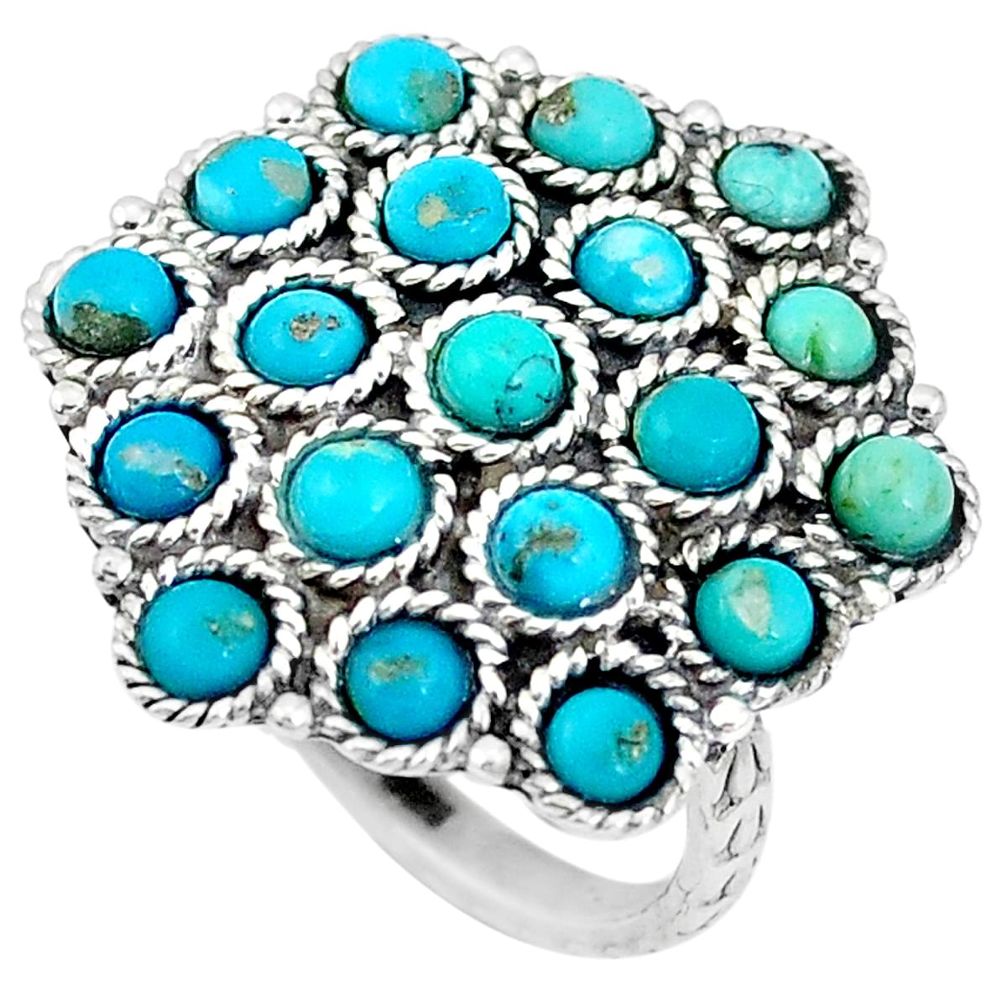 5.26cts green arizona mohave turquoise 925 sterling silver ring size 6 p10888