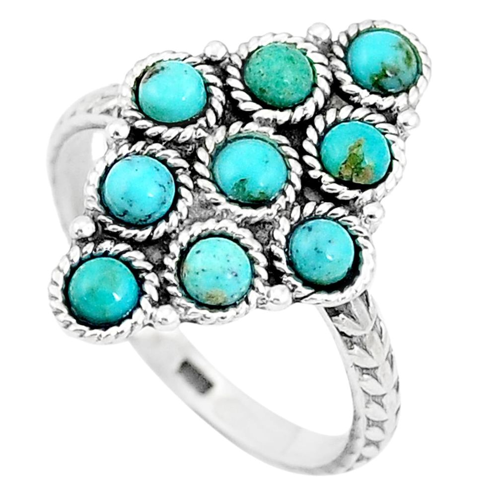 2.33cts green arizona mohave turquoise 925 sterling silver ring size 9 p10891