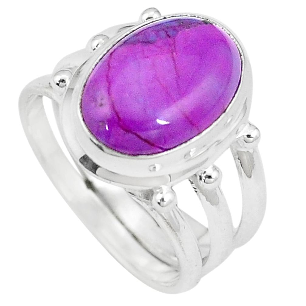 6.32cts purple copper turquoise 925 silver solitaire ring jewelry size 8 p10961