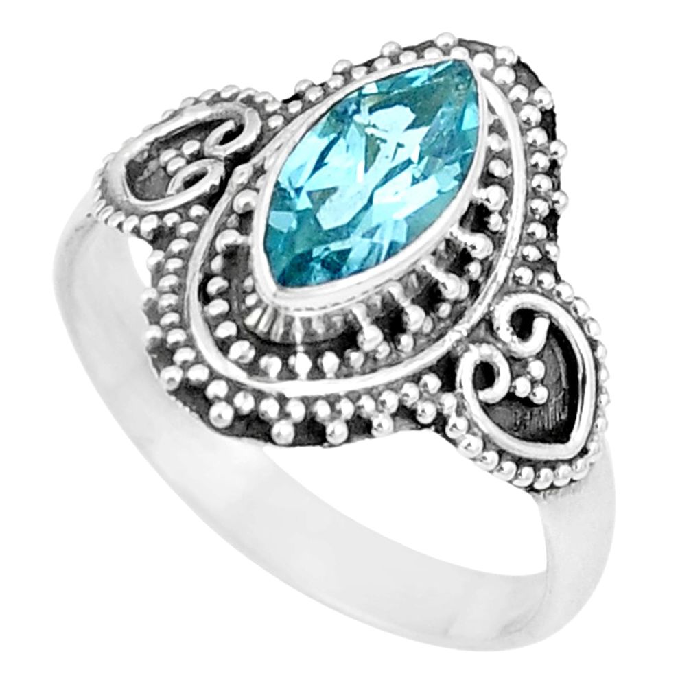 2.58cts natural blue topaz 925 sterling silver solitaire ring size 8 p11149