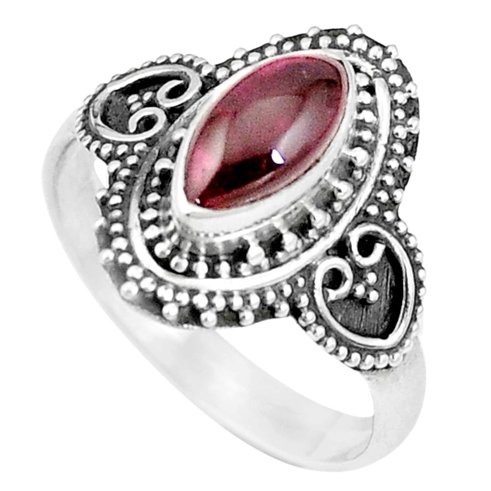 2.81cts natural red garnet 925 sterling silver solitaire ring size 8 p11152