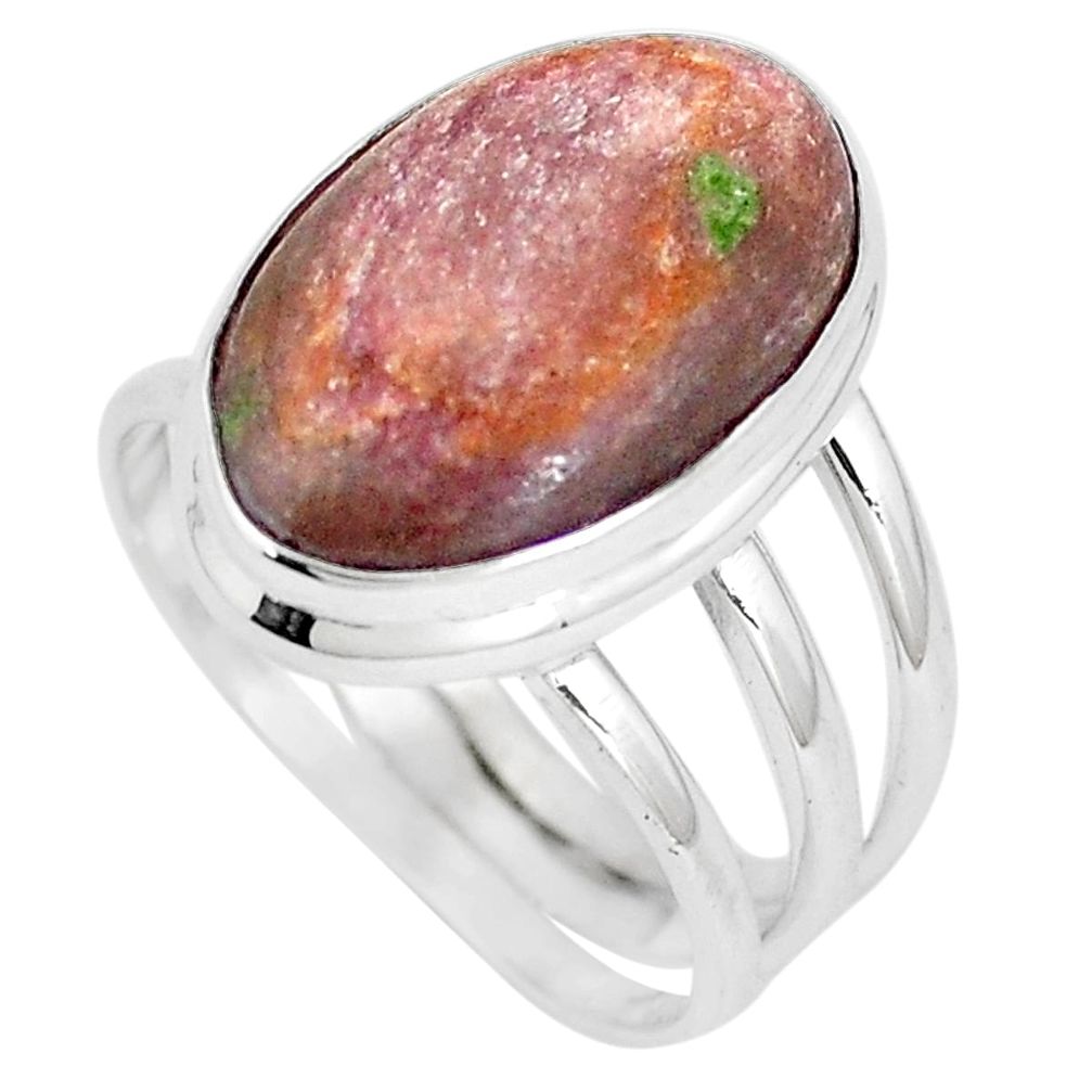 13.63cts natural purple muscovite 925 silver solitaire ring size 9 p11236