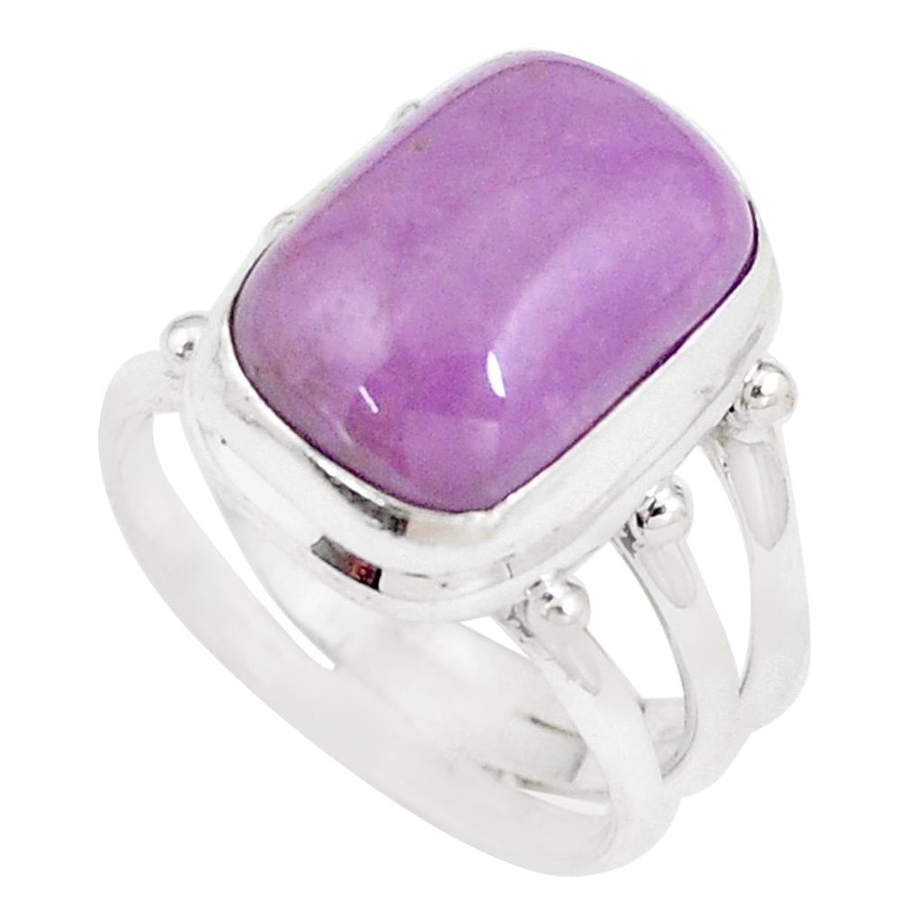 6.58cts natural purple phosphosiderite 925 silver solitaire ring size 6.5 p11263