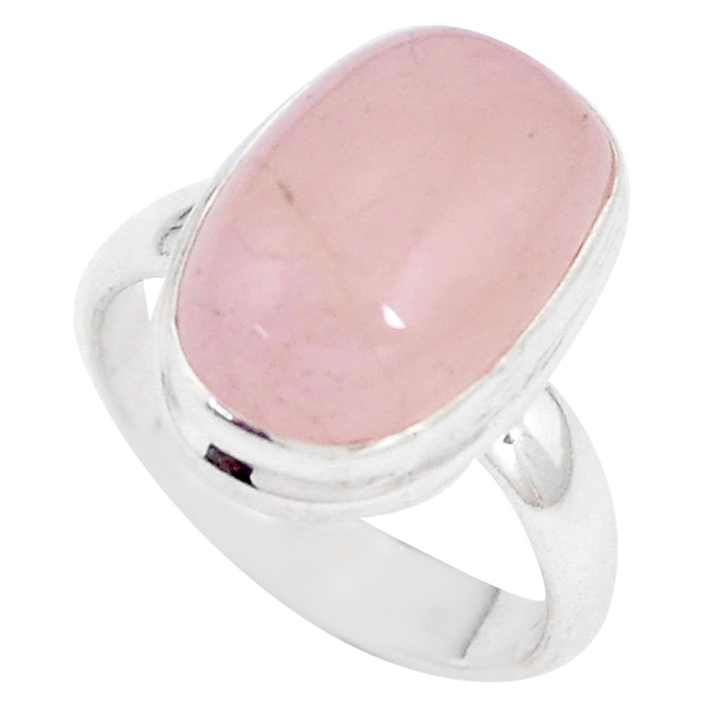 7.22cts natural pink morganite 925 silver solitaire ring jewelry size 6.5 p11266