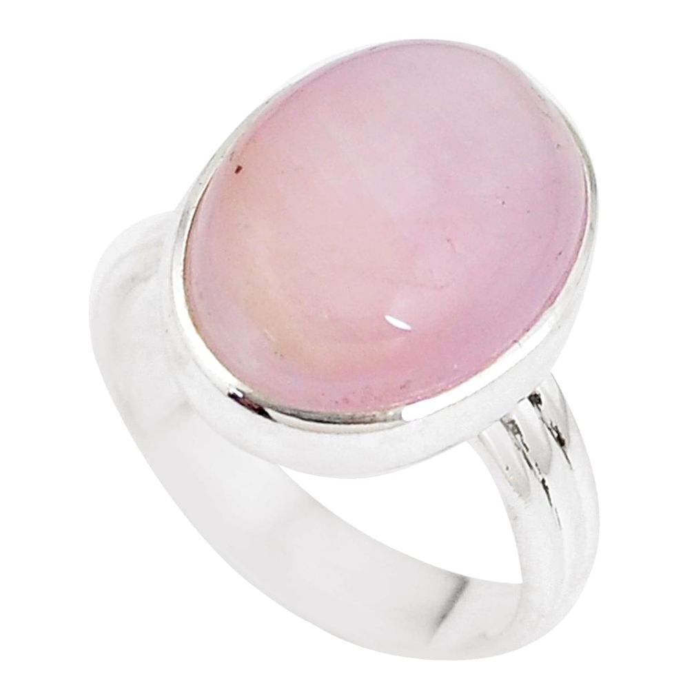 10.70cts natural pink kunzite 925 silver solitaire ring jewelry size 7.5 p11292