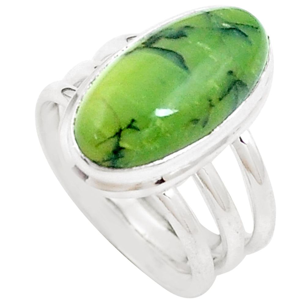 925 silver natural green swiss imperial opal solitaire ring size 7.5 p12307