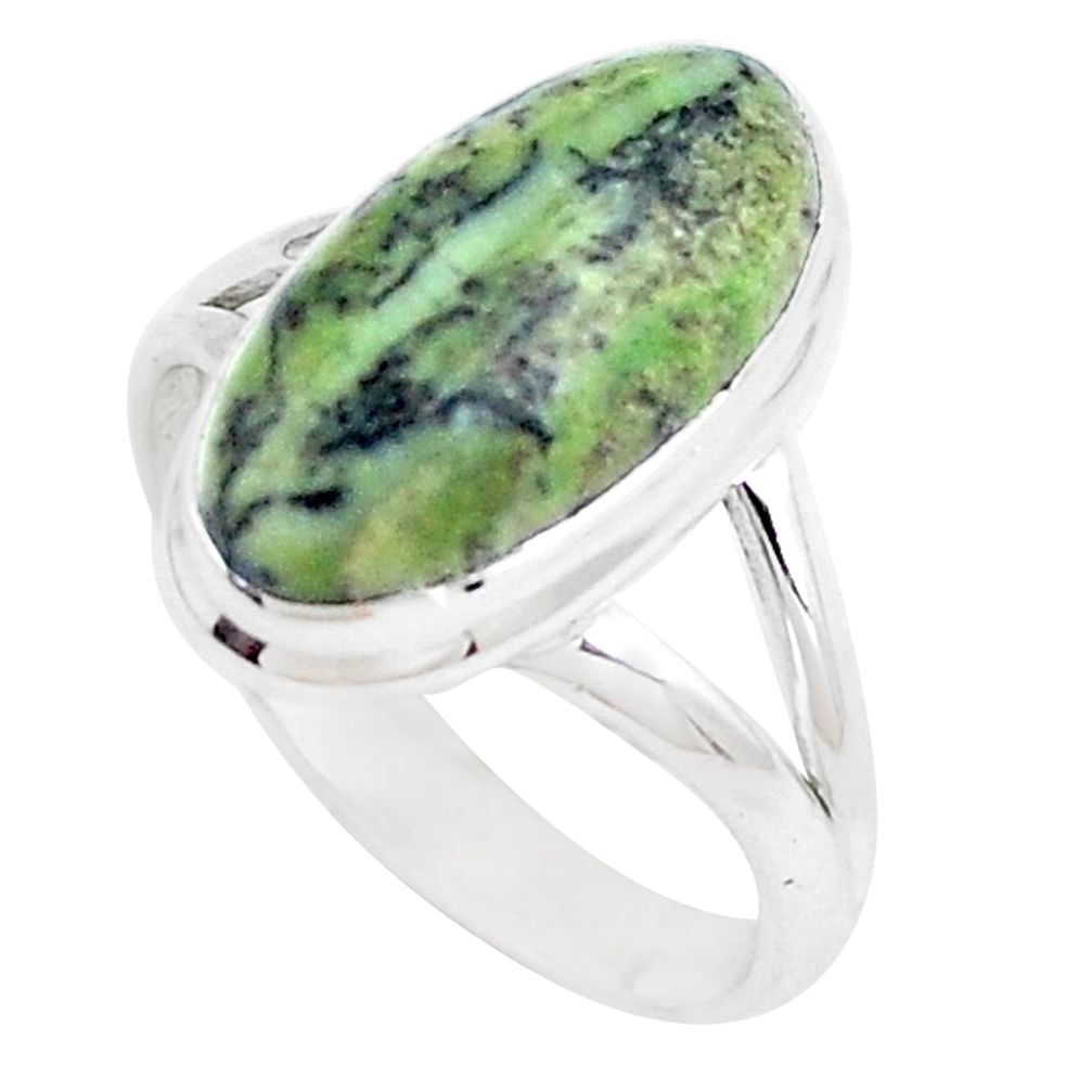 925 silver natural green swiss imperial opal solitaire ring size 9 p12315