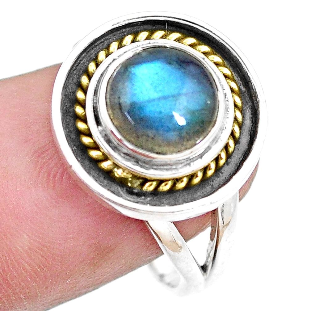 925 silver 3.01cts natural blue labradorite solitaire ring jewelry size 8 p13115