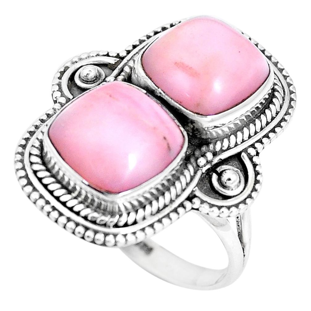 10.70cts natural pink opal 925 sterling silver ring jewelry size 9 p15685