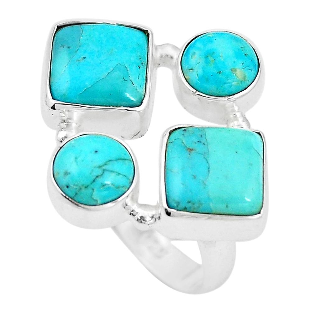 9.72cts green arizona mohave turquoise 925 sterling silver ring size 7 p15988