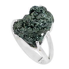 9.86cts natural green seraphinite in quartz 925 silver ring size 8 p16677