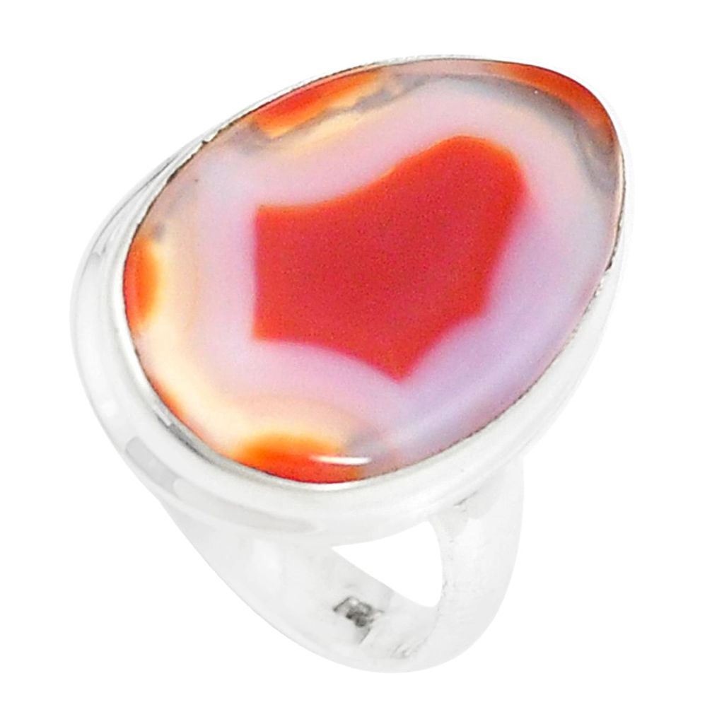 12.10cts natural honey botswana agate 925 sterling silver ring size 6.5 p17145