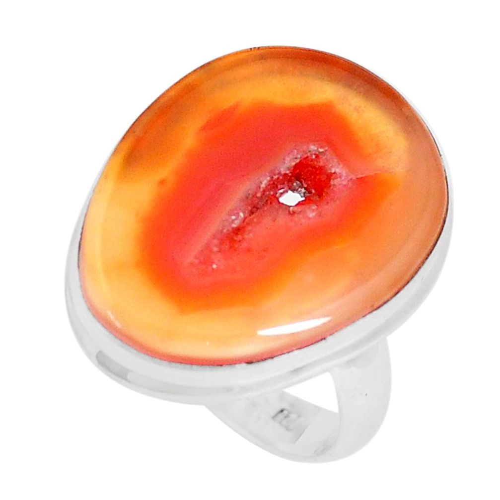 15.55cts natural honey botswana agate 925 sterling silver ring size 7 p17147