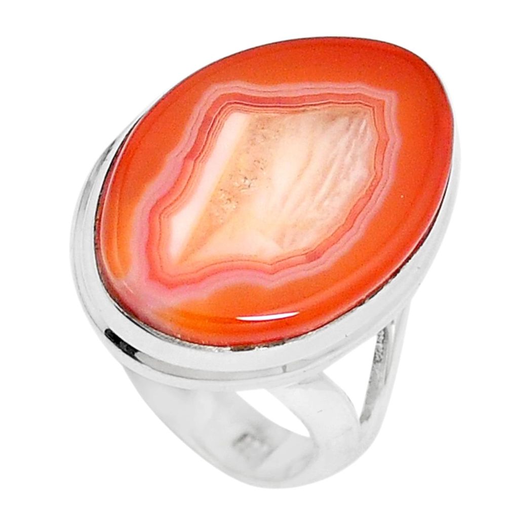 925 silver 14.45cts natural honey botswana agate fancy ring size 6.5 p17150