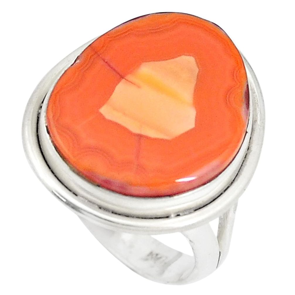 15.16cts natural honey botswana agate 925 sterling silver ring size 8.5 p17151