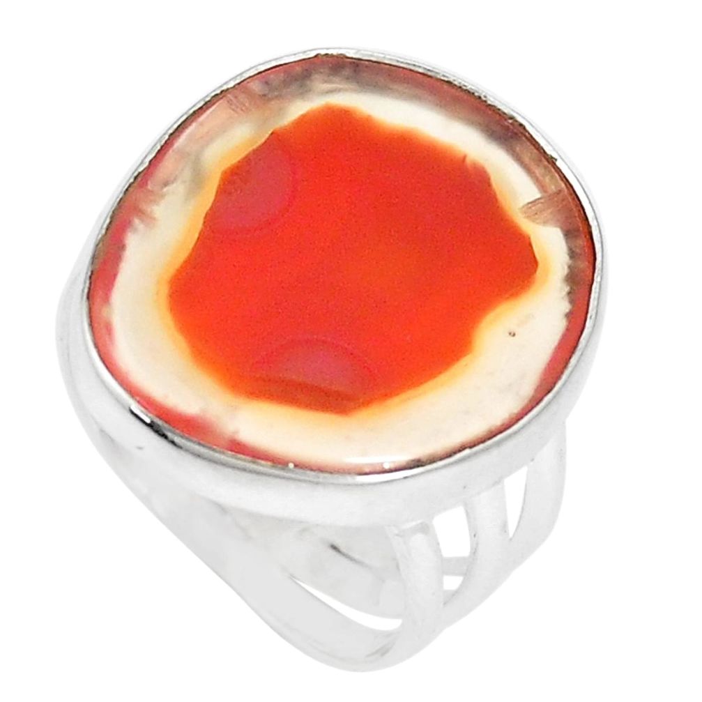 925 silver 13.49cts natural honey botswana agate ring jewelry size 7 p17156