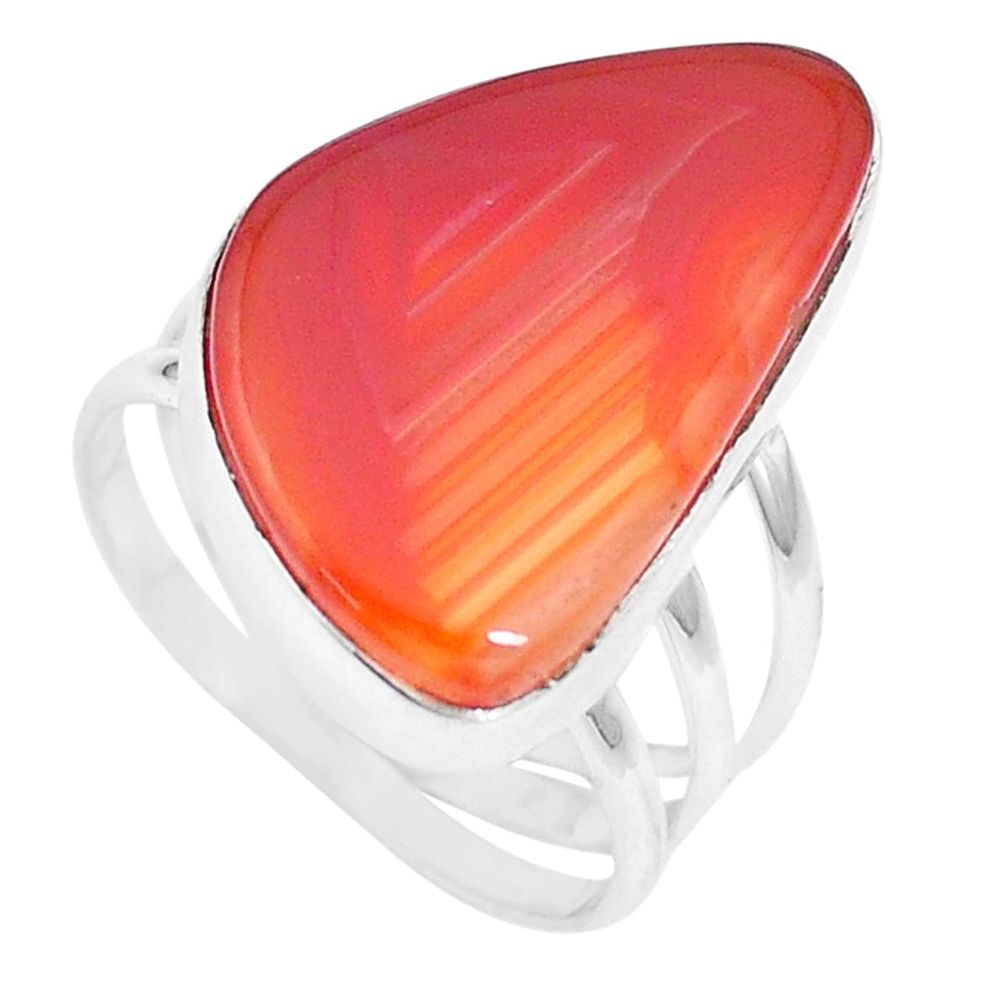 14.90cts natural honey botswana agate 925 sterling silver ring size 8 p17160