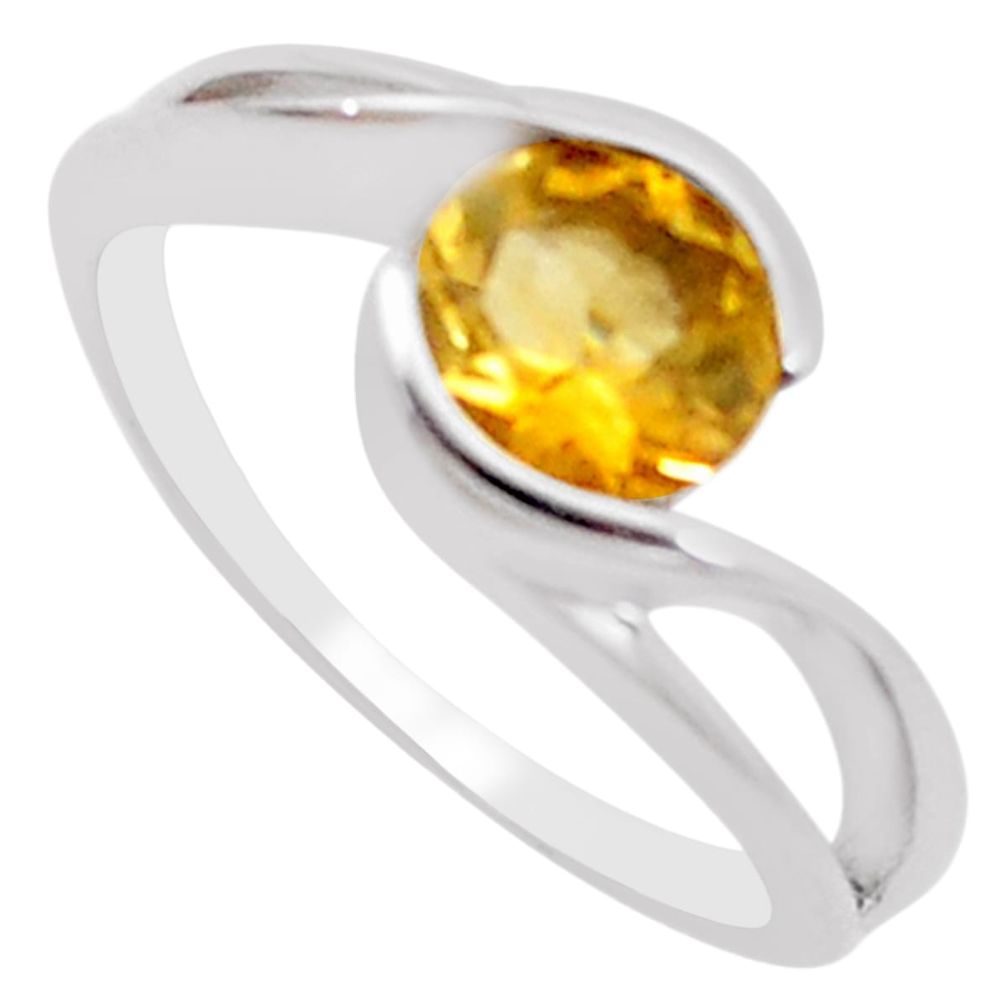 2.72cts natural yellow citrine 925 silver solitaire ring jewelry size 7.5 p18335