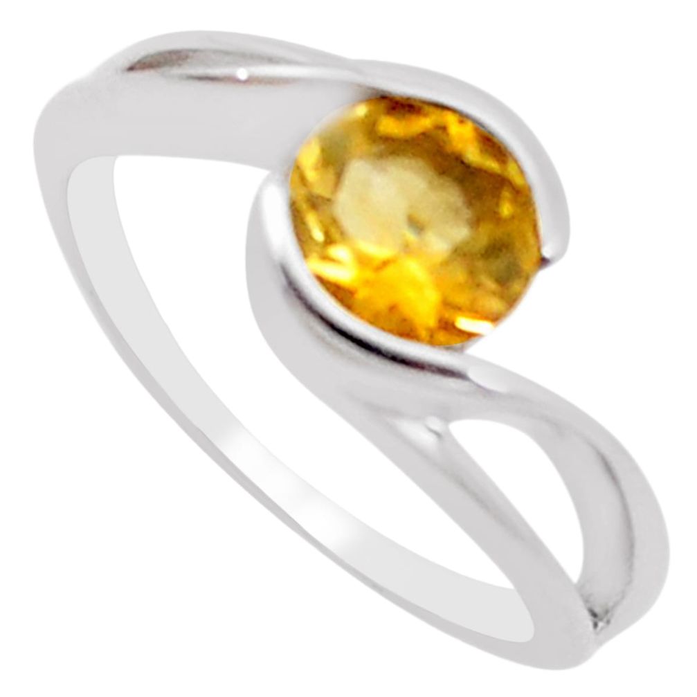 2.72cts natural yellow citrine 925 silver solitaire ring jewelry size 5.5 p18336