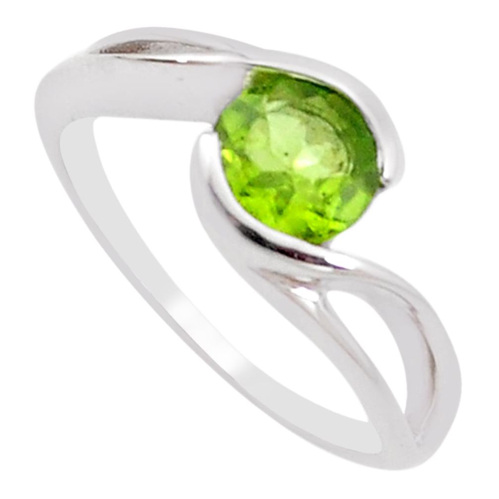 2.72cts natural green peridot 925 silver solitaire ring jewelry size 5.5 p18340