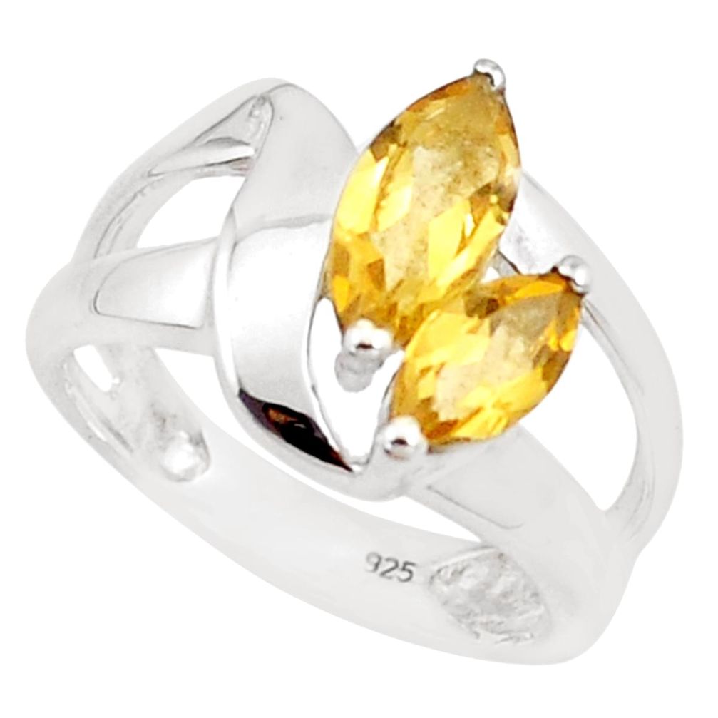 4.22cts natural yellow citrine 925 silver solitaire ring jewelry size 6.5 p18441