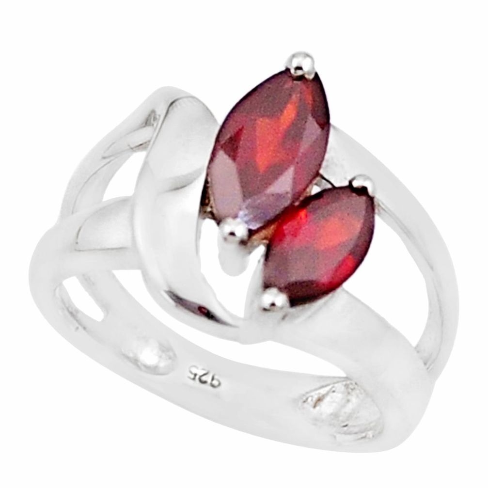 925 sterling silver 4.16cts natural red garnet solitaire ring size 5.5 p18451