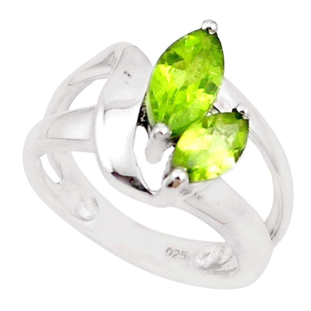 4.03cts natural green peridot 925 silver solitaire ring jewelry size 5.5 p18454