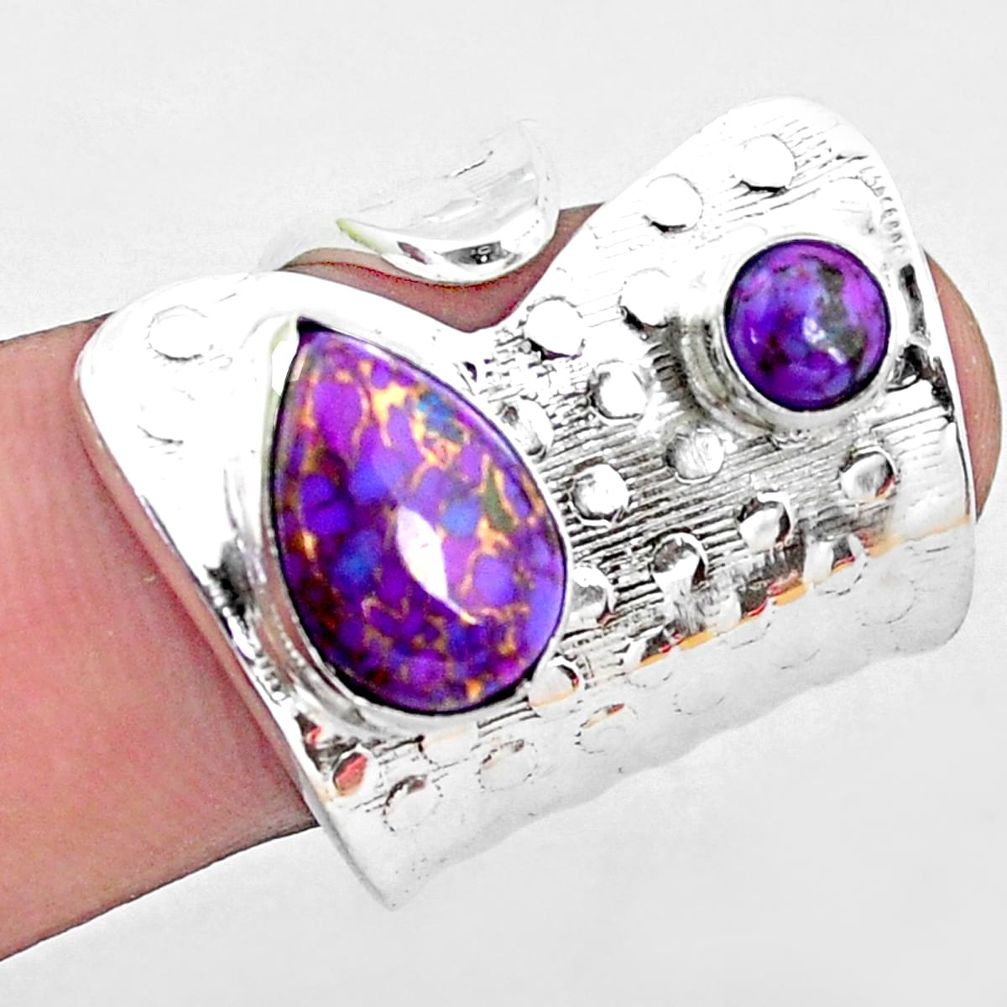 4.91cts purple copper turquoise 925 sterling silver ring jewelry size 5 p19089