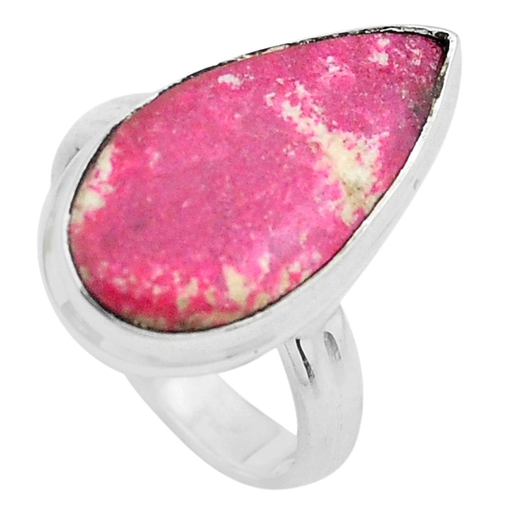 925 silver 10.31cts natural pink thulite solitaire ring jewelry size 6 p20513