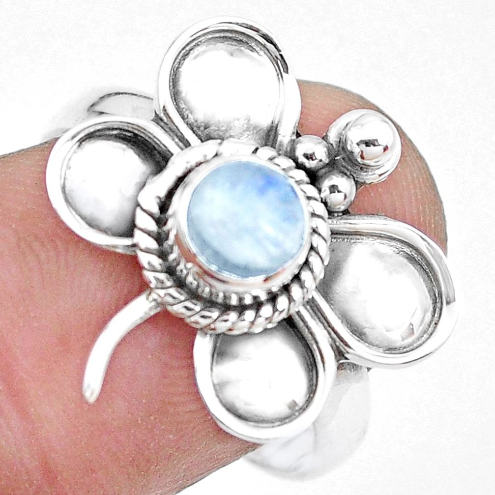 925 silver natural rainbow moonstone dragonfly solitaire ring size 8 p22040